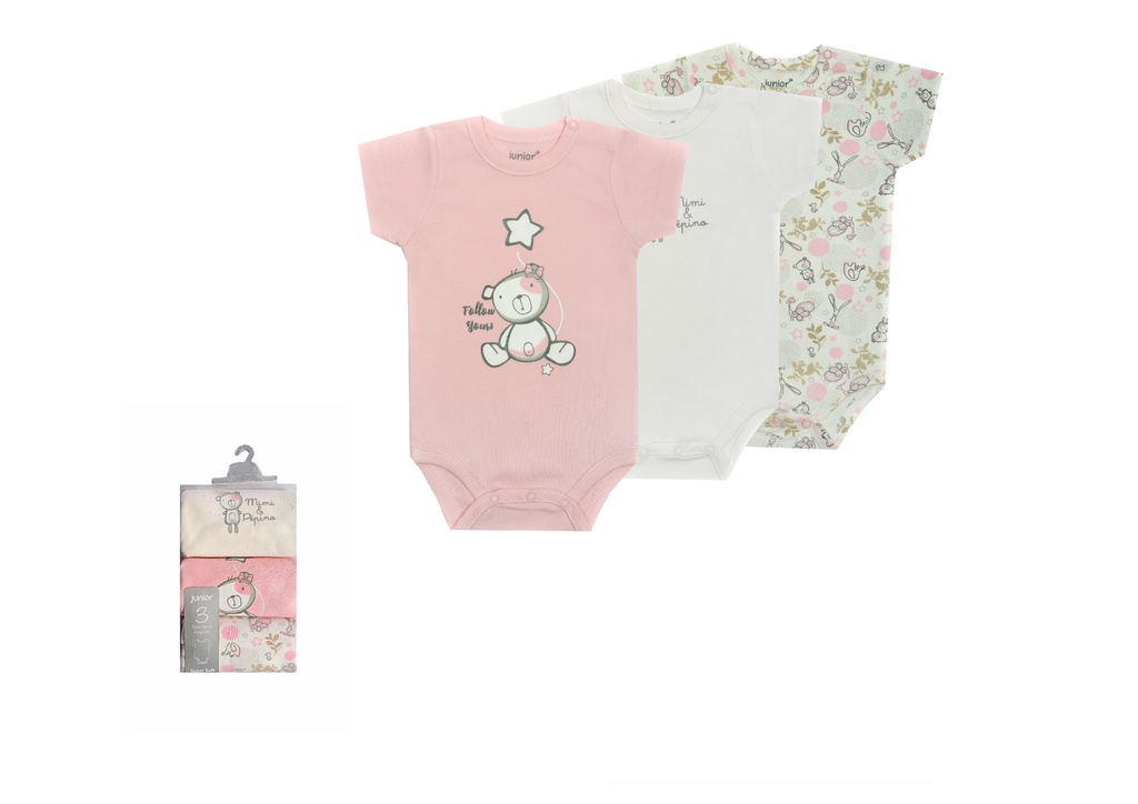 Bodysuit P/3 short Sleeve teady bear