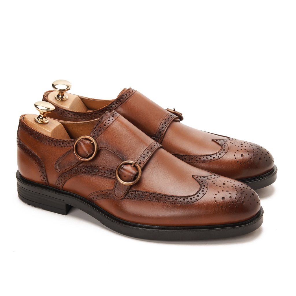 Double Monk Brogue Genuine Dark Havan