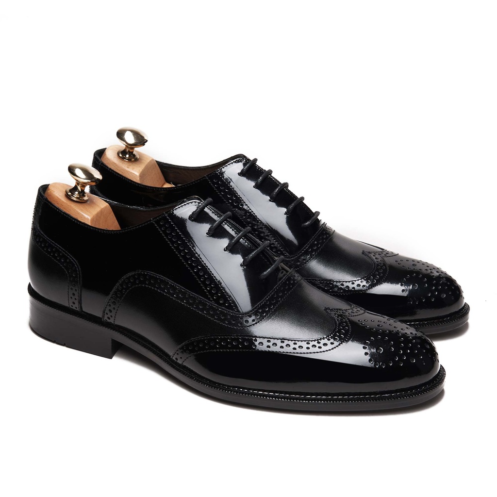 Oxford Brogue Glossy Black With Satin