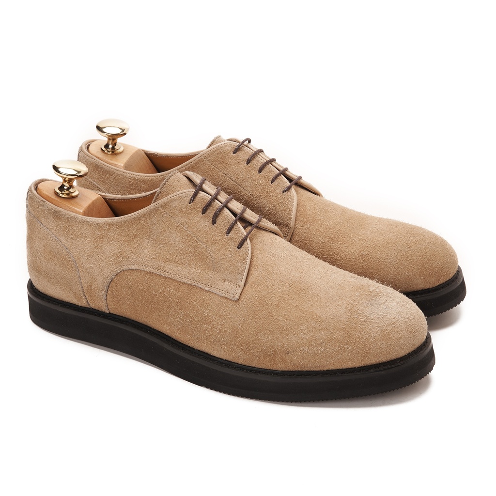 Smart Derby Plain Suede Beige