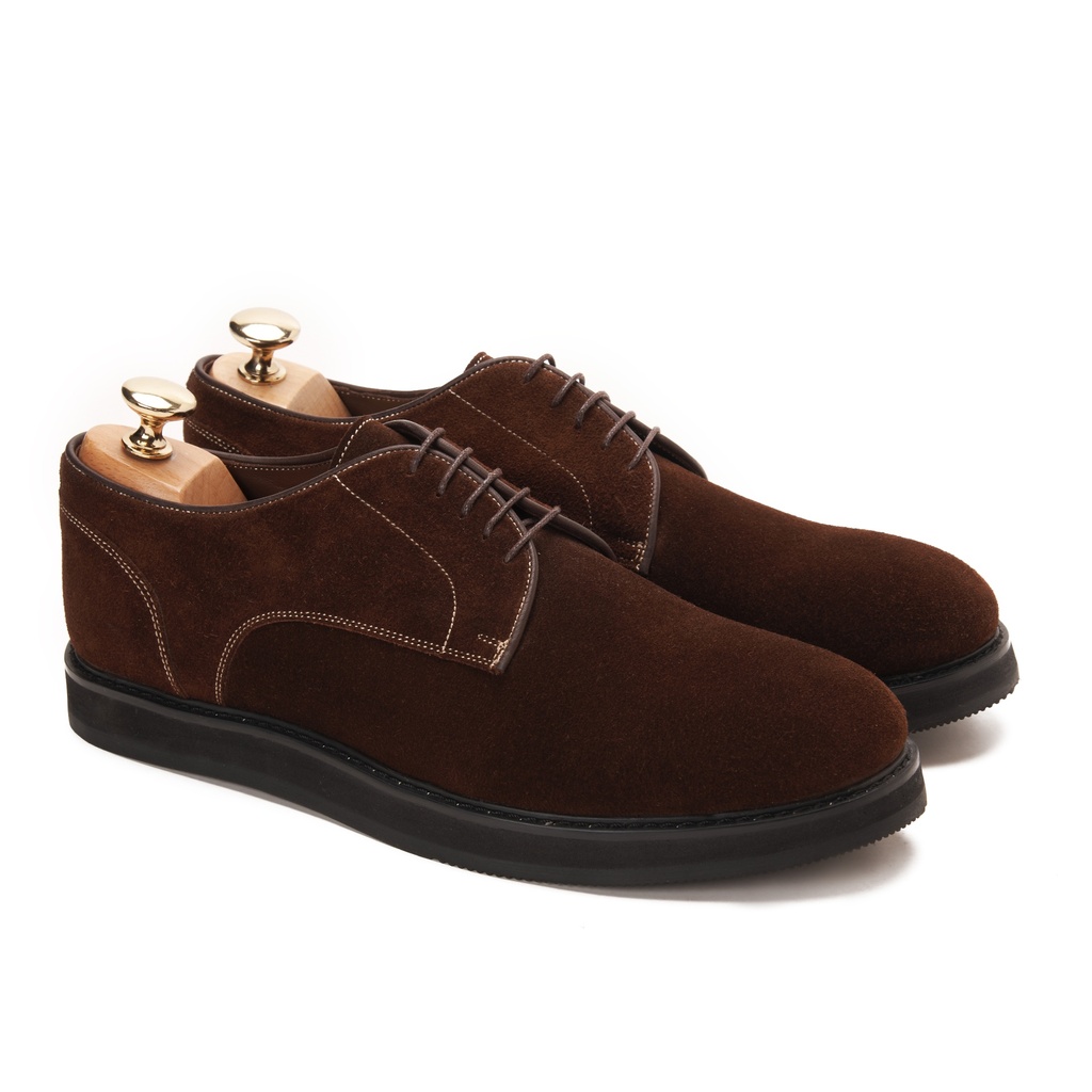 Smart Derby Plain Suede Bordeaux