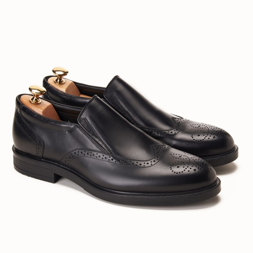 [LBR1-12-Black] Craft Loafer Wingtip Black