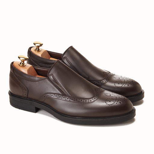 [LBR1-12-Brown] Craft Loafer Wingtip Brown