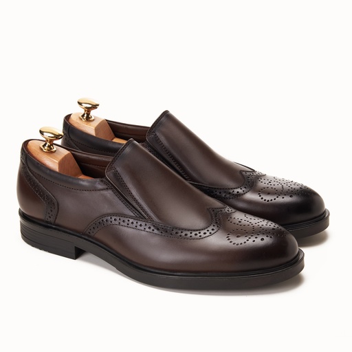 [LBR1-12-Genuine Brown] Craft Loafer Wingtip Genuine Brown