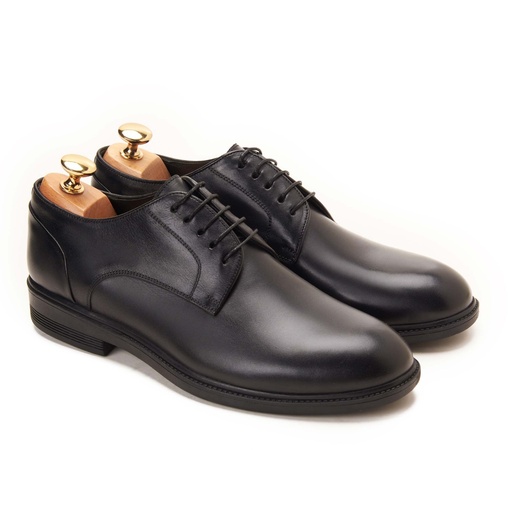 [DP11-12-Black] Smart Derby Plain Toe Black