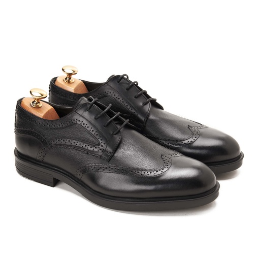 [DBR9-152-Black] Callisto Derby Brogue Black With Grain